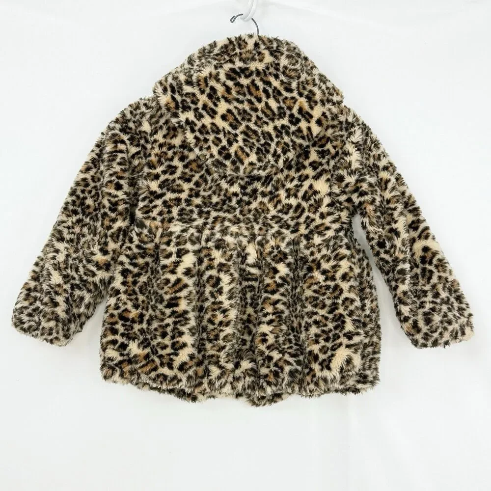 Rothschild Girl’s Leopard Print Faux Fur Jacket Coat, Size M 5/6